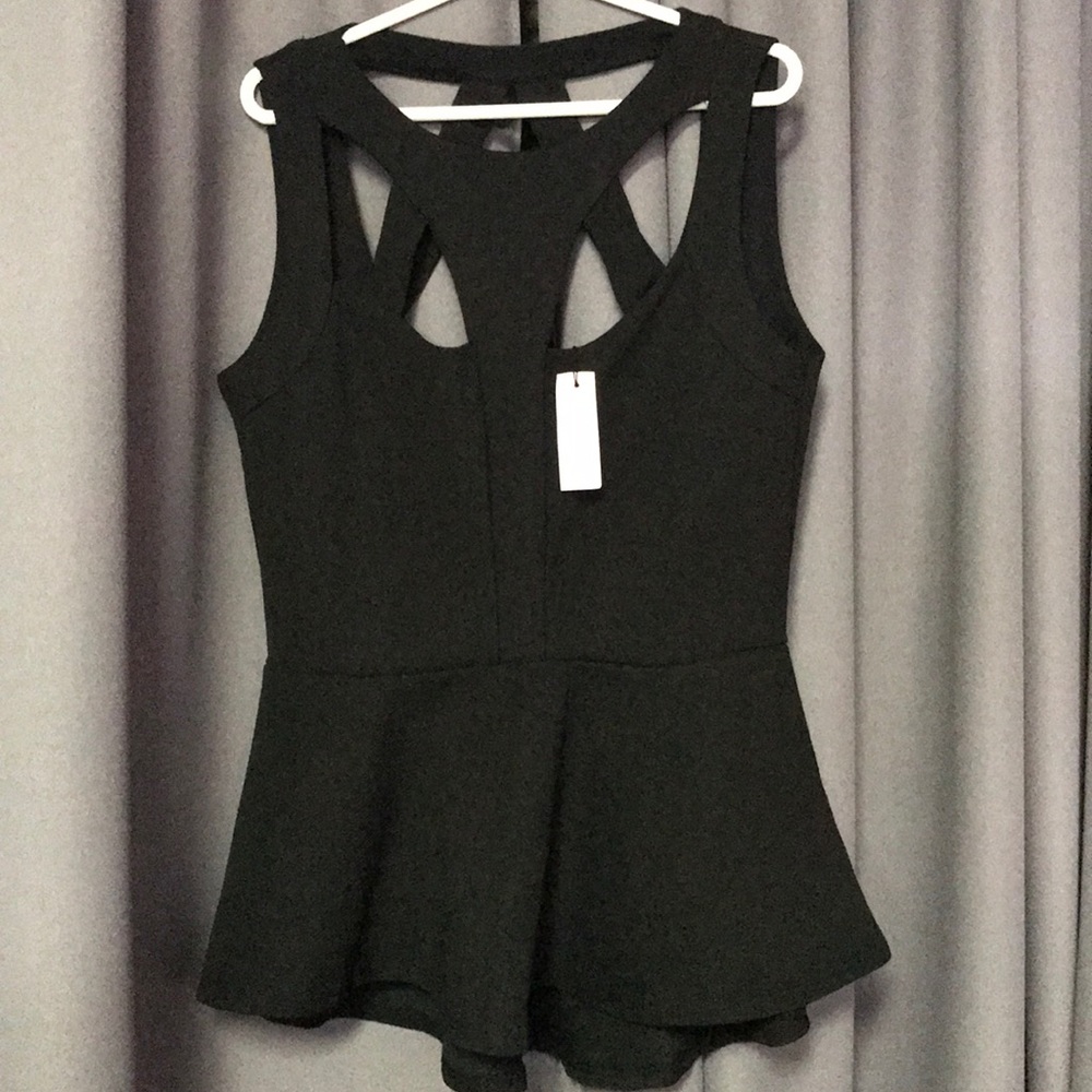 Black Fit Flare blouse